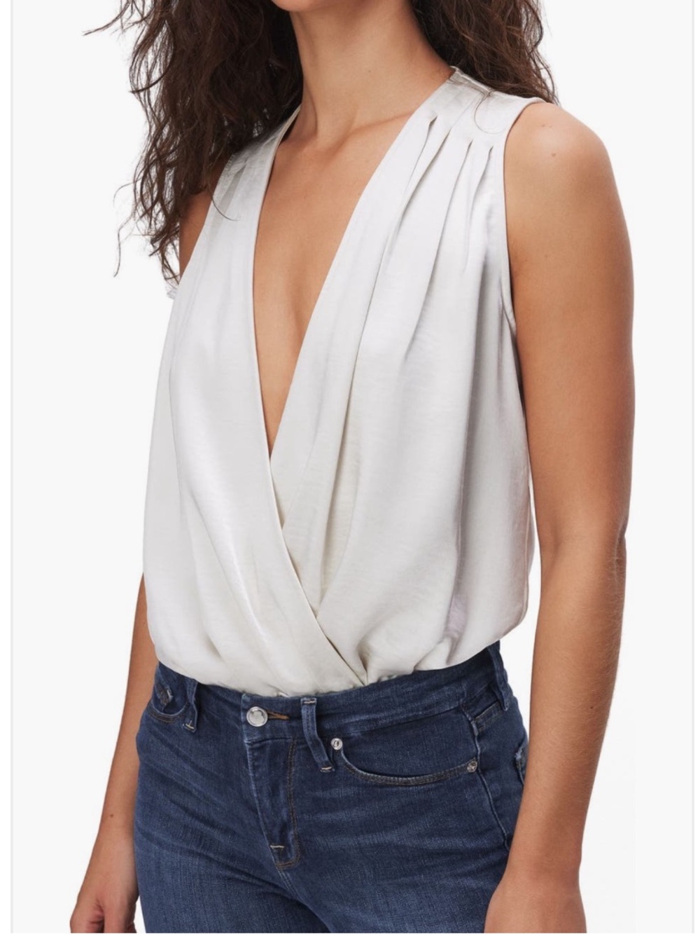 NWT Good American sleeveless satin bodysuit size 1